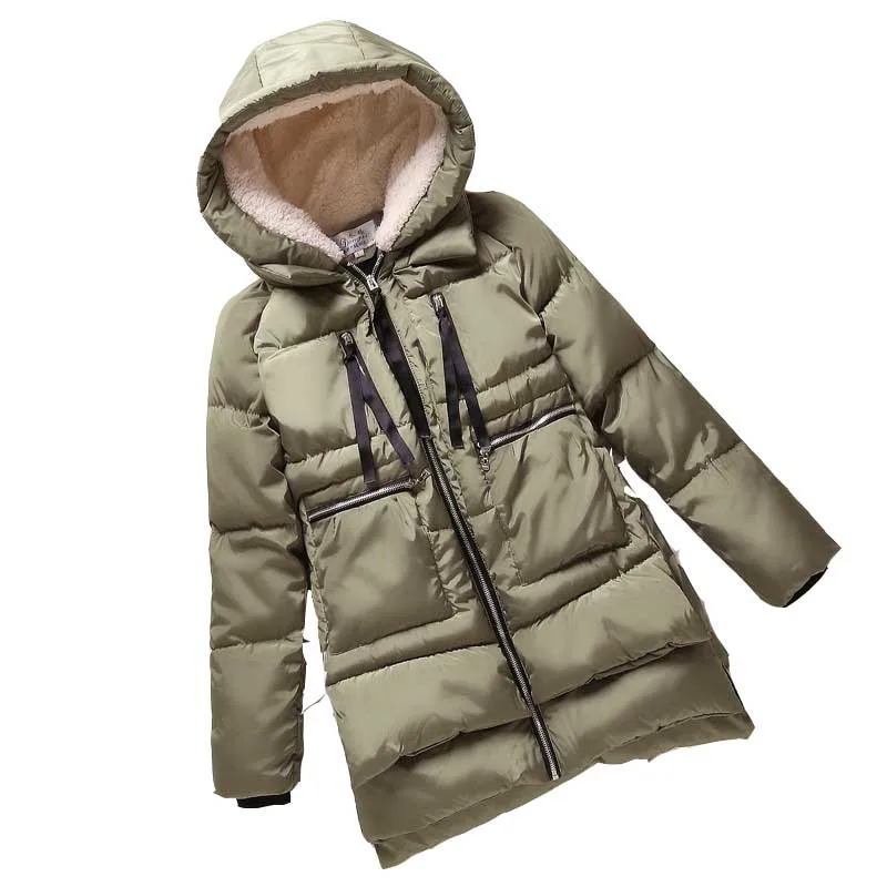 Зимняя куртка для женщин, парки в европейском стиле, модное Свободное пальто для женщин, средней длины размера плюс, куртки для женщин F828