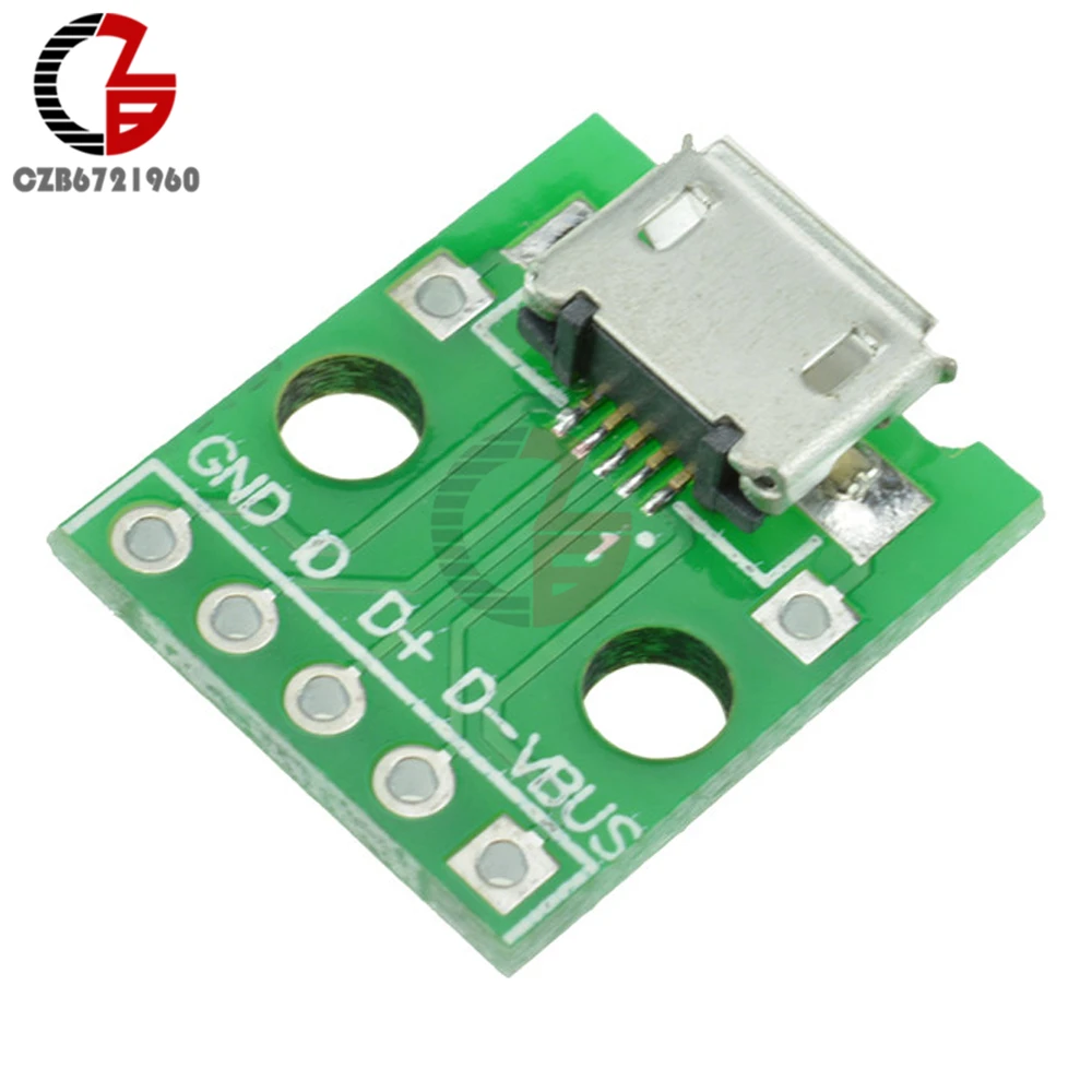 Wire /& Cable Connectors 20PCS Female Micro USB to DIP 5-Pin Pinboard 2.54mm Micro USB Type Adapter