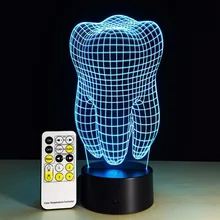 Тип зубов 3D Светодиодная лампа стоматологический креативный подарок красочный 3D зуб градиентный светильник стоматологическая клиника художественная работа Artware ночные стоматологические шоу