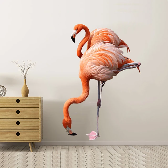 Flamingo Wall Decals Full Color Flamingo Wall Mural Flamingo Wall Art