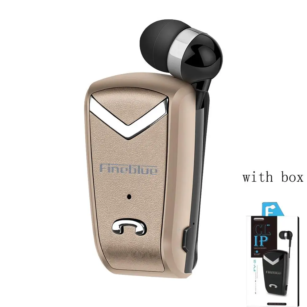 Fineblue F-V2 беспроводной бизнес Bluetooth гарнитура спортивный драйвер Auriculares наушники Телескопический зажим Fone De Ouvido Manos Libres - Цвет: with box