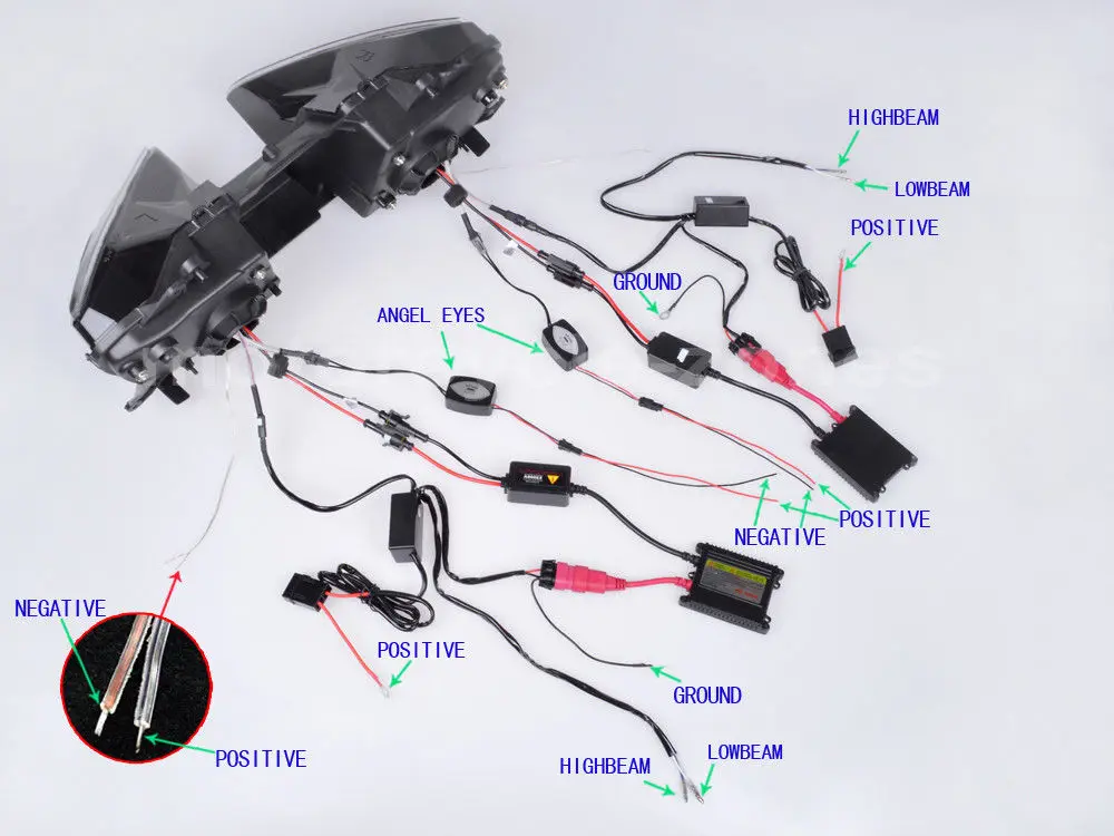 Прожектор голубого света HID проектор фара красный демон передняя фара сборка для Honda CBR 1000 RR 2004-2007