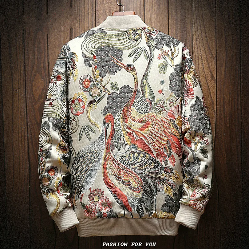 Japanese Embroidered Jacket Men Sping New Hip Hop Streetwear Bomber Jacket Men's Clothes Veste Homme