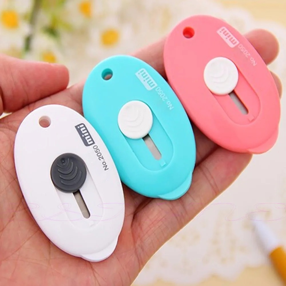 

New Random Color Mini Utility Knife Box Cutter Retractable Razor Blade DIY Tool