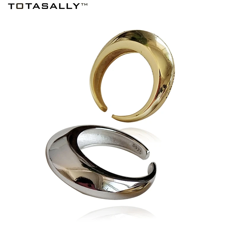 Кольца TOTASALLY из 100% серебра S925 пробы модные геометрические дизайнерские