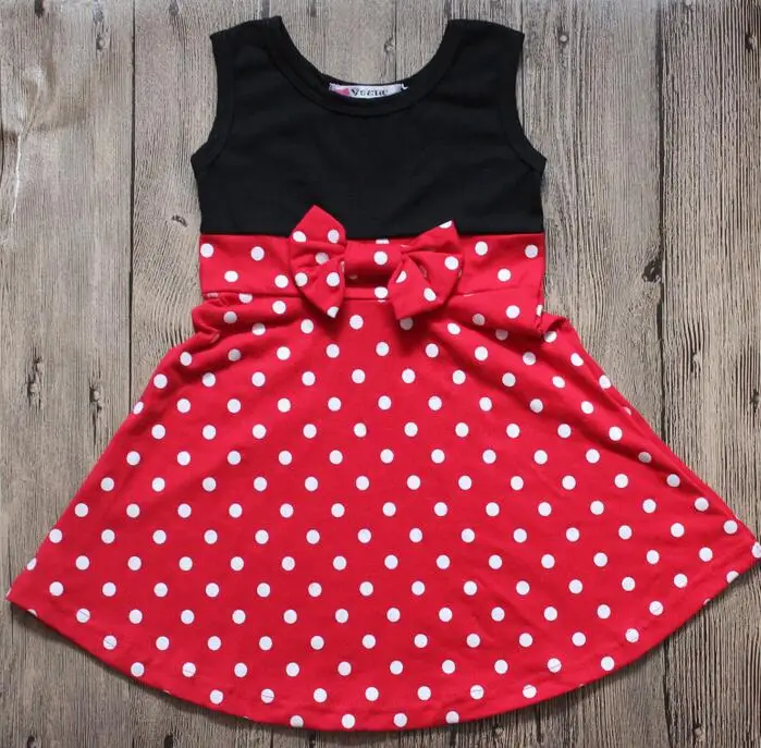 

2019 Vacation Girls Princess Inspired Dress Play Birthday Mickey Party Red Dot Dress Elsa Aurora Kid Mermaid Minnie Cosply Dress