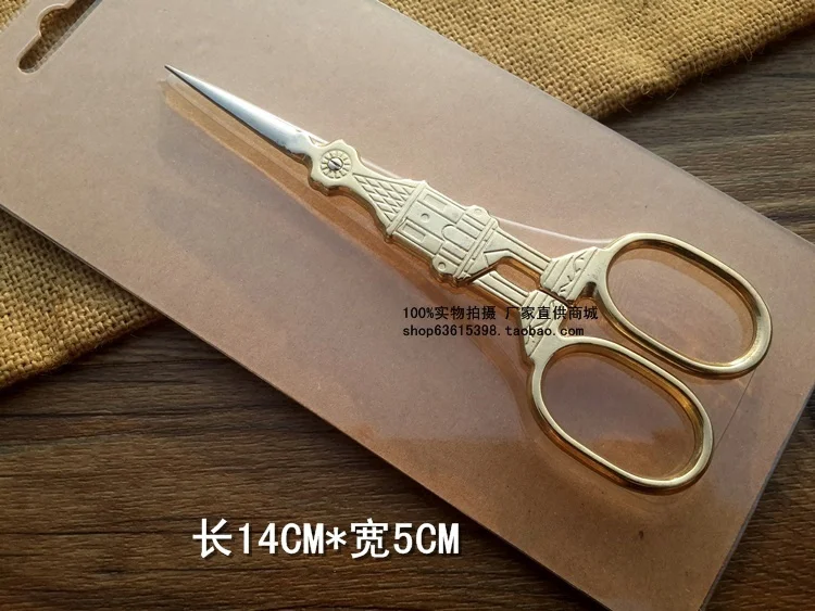 Free Shipping 1 X Golden The Big Ben Scissors Embroidery Sewing