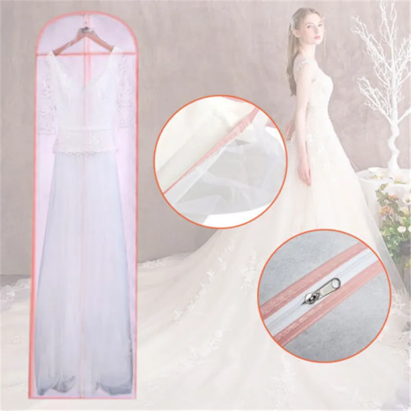 180 см длинное свадебное платье чехол от пыли для одежды платье не Плетеный абажур молния сумка для хранения