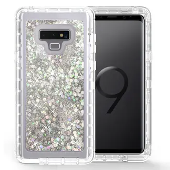

50pcs/lot For Samsung Galaxy S8 S9 Plus Dynamic Liquid Glitter 3 in 1 Quicksand TPU+PC Case For Samsung Galaxy Note 9 Note 8