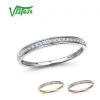 VISTOSO Genuine 14K White/Yellow/Rose Gold Rings For Women Simple Style Eternal Diamond Ring Engagement Anniversary Fine Jewelry 1
