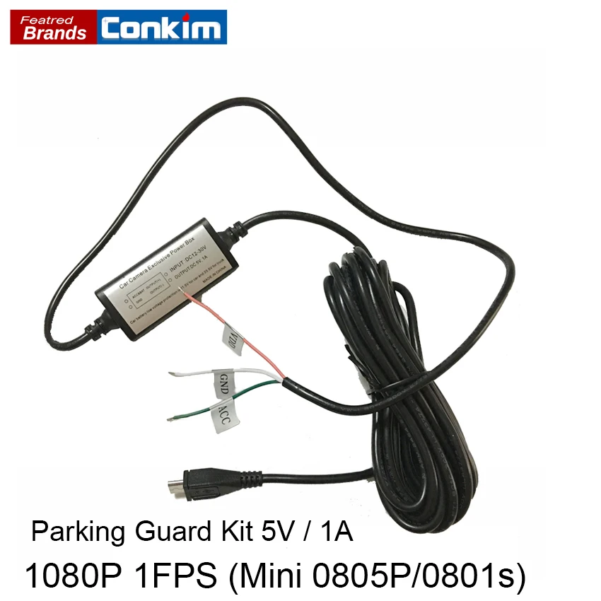 Ochranná krabička s pevným vodičem od 12V do 5V Exkluzivní nabíječka pro videokameru do auta Mini 0805P Mini 0801S Micro USB hardwarová sada