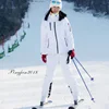 Traje de esquí de Invierno para mujer chaqueta de esquí de alta calidad + Pantalones de nieve caliente impermeable a prueba de viento esquí snowboard femenino trajes de esquí ► Foto 1/5