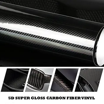 

Car Styling 152*30CM/50CM Glossy Black 5D Carbon Fiber Vinyl Film Car Wrap With Air Free Bubble DIY Car Tuning Part Sticker