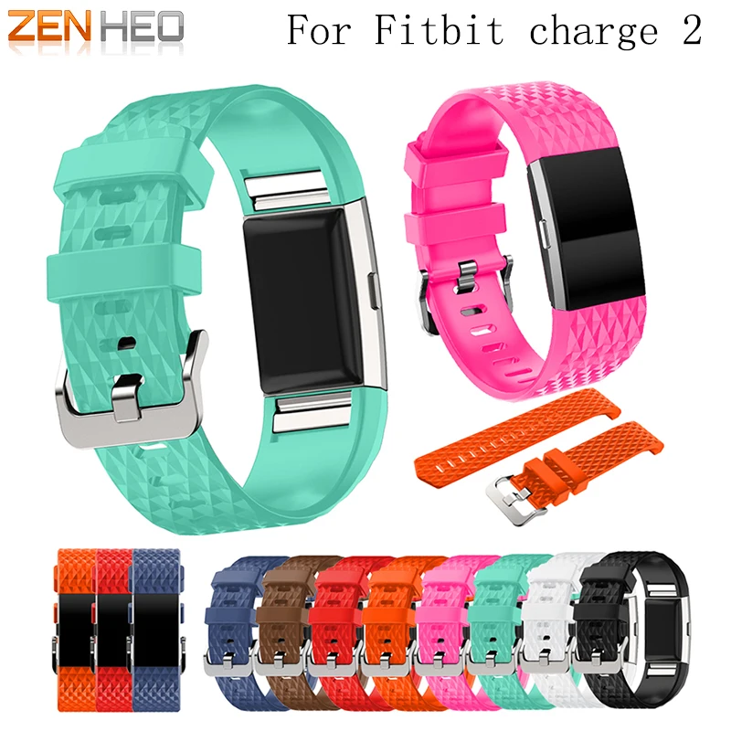 

ZENHEO Watchband Replacement Strap Bracelet Soft 3D Silicone Watch Band Wrist Strap For Fitbit Charge 2 Watch Band Strap New Hot