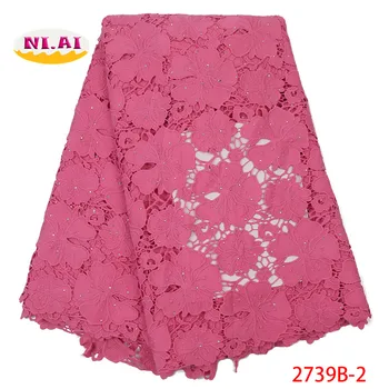 

Pink Embroidery Milk Lace With Stones, Good Quality Lace Dress In stock, Guipure Nigeria Lace Hot Sale Mr2739b