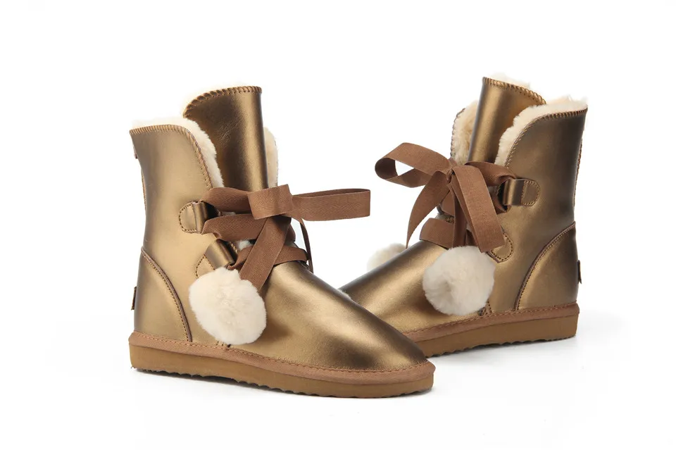JXANG/высококачественные австралийские классические модные зимние сапоги из натуральной кожи; женская теплая зимняя водонепроницаемая обувь для женщин