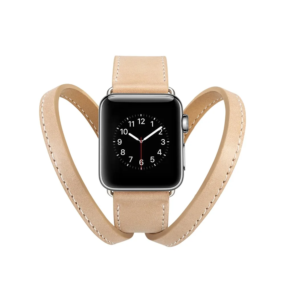 Ремешок браслет из воловьей кожи для Apple Watch 38 мм 40 42 44 iWatch Series 2 3 4 5 натуральная