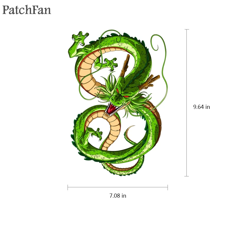 Patchfan Dragon ball Shenron DIY термопресс наклейки утюг на патчи ручной работы нашивки на одежду jacke футболка передачи A1775