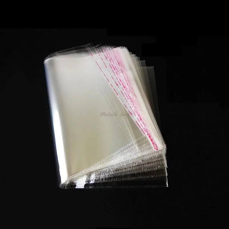 100pcs/lot 25*32cm+3cm clear opp self adhesive bags for magazines