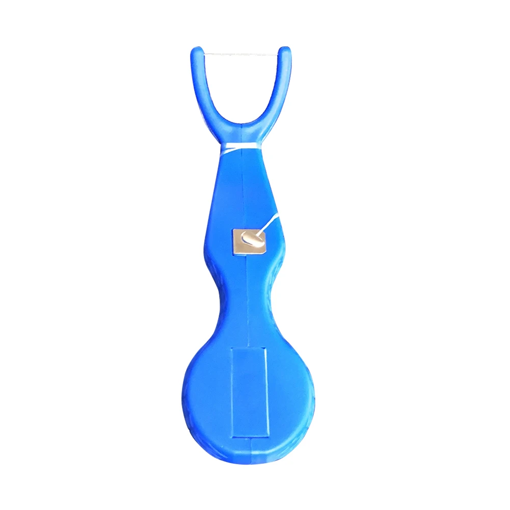 30 м нейлоновая зубная нить с держателем для чистки зубов Палочки Инструмент для зубов Уход за полостью рта очиститель KG66 - Цвет: Синий
