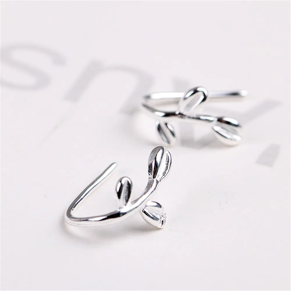 

925 sterling silver simple stud earring 100% leaves Earrings Earrings Party 925 Jewelry