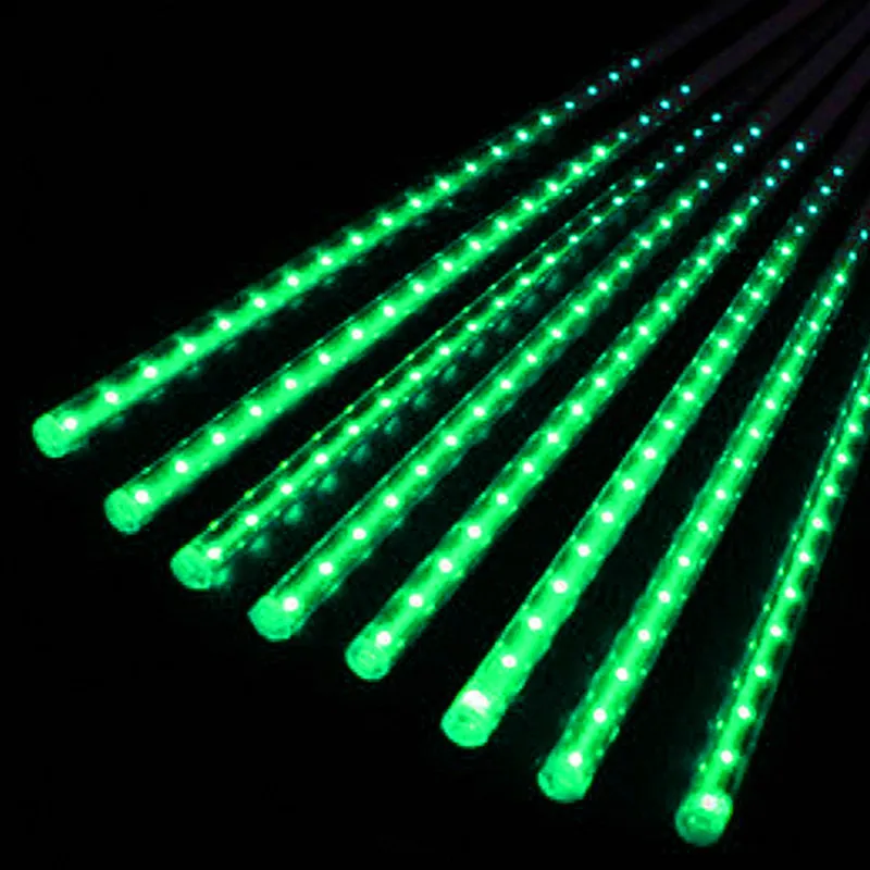 30 см/50 см 85-265 в США штекер Водонепроницаемый светодиодный светильник s Метеоритный Дождь 8 трубка Рождественская елка открытый светильник энергосберегающий - Испускаемый цвет: Green-50cm