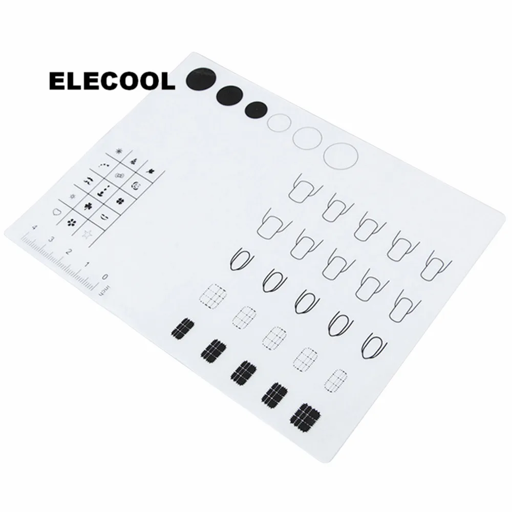 

ELECOOL White Silicone Silicone Nail Art Practice Mat Printing Coloring Polish Stamping Transfer Palette Nail Art Decals Tools