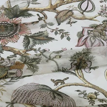 Винтажный цветочный шелк Марля натуральный шелк ткань Джордж шифон 100 см* 140 см