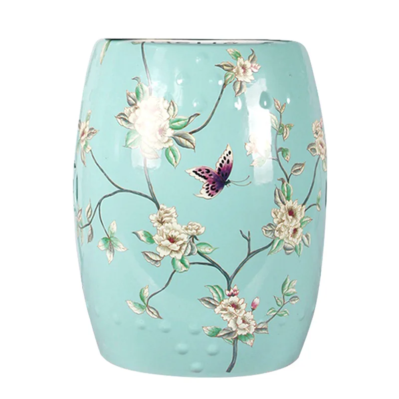 Jingdezhen Ceramic American Butterfly Flower Drum Porcelain ceramic