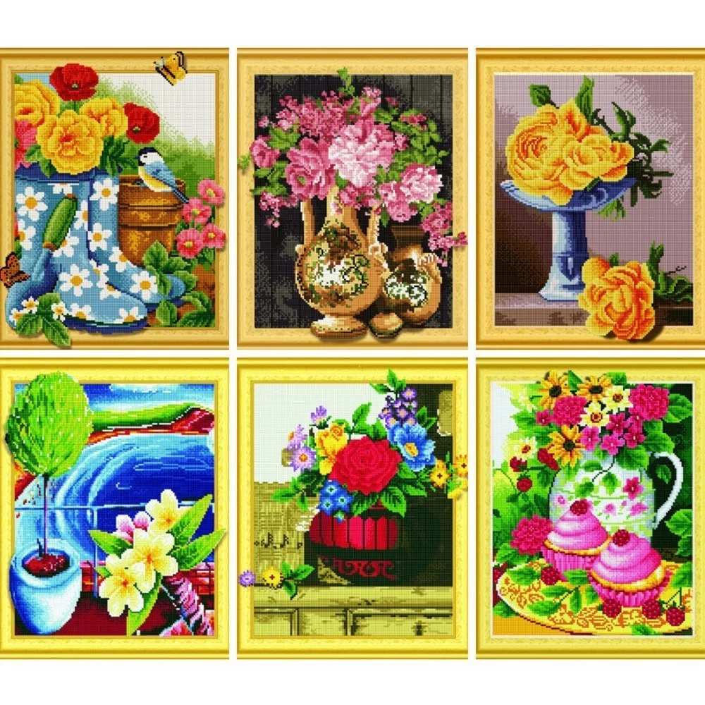

AZQSD Diamond Mosaic Flower Diamond Painting Cross Stitch Handmade Gift 5D DIY Picture Of Rhinestones Full Round Drill