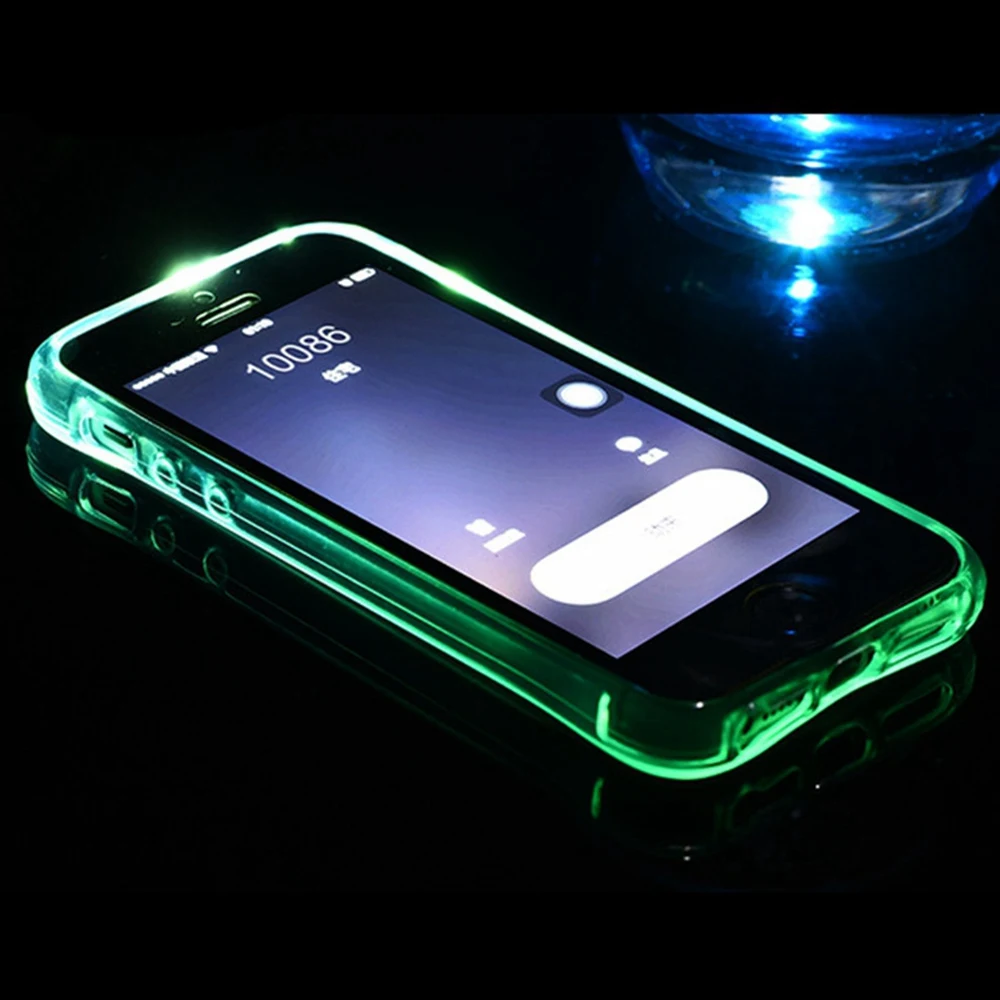 

KISSCASE Flash Light Case For iPhone X XR 7 XS MAX 8 Glowing Soft Shockproof Silicone Phone Case For iPhone 5s 7 6s 6 Plus Coque