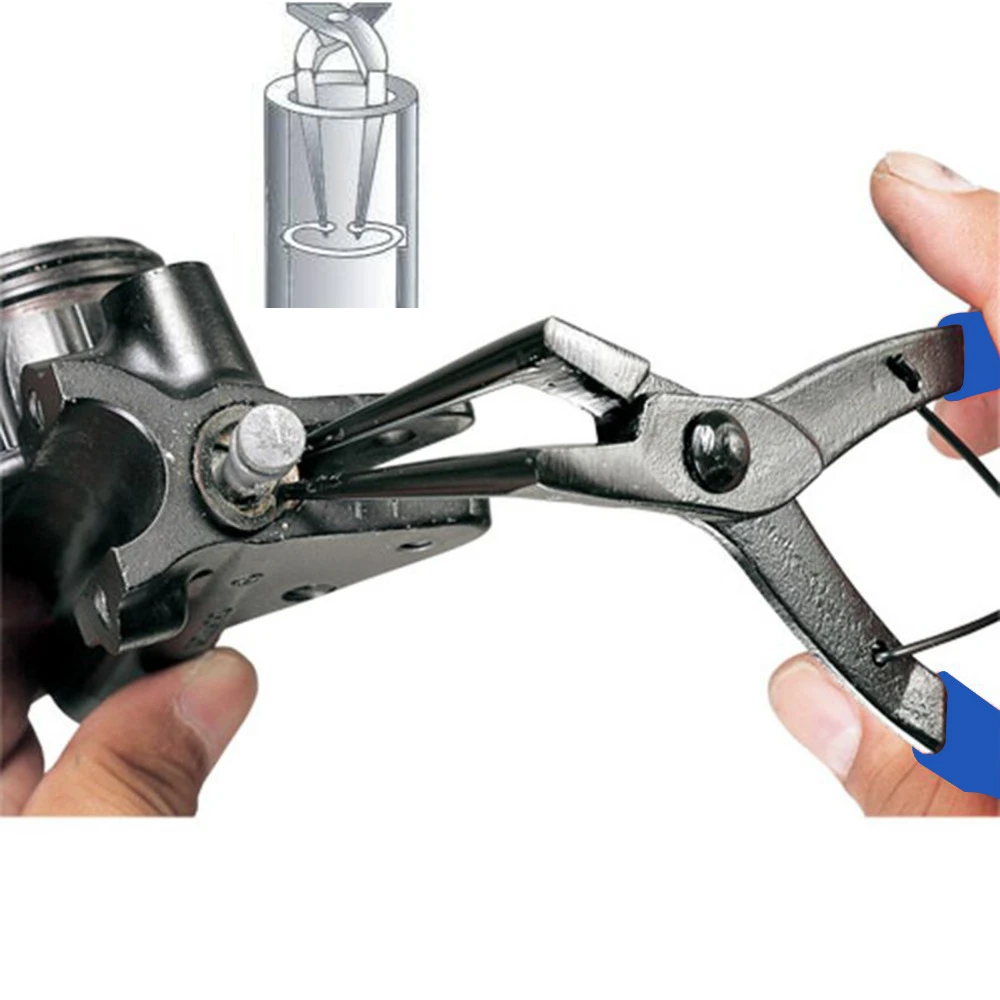 Skup Pierścień zatrzaskowy szczypce szczypce zaciskarka szczypce wewnętrzne zewnętrzne szczypce do pierścieni zabezpieczających narzędzie do naprawy 90 stopni wygięta igła