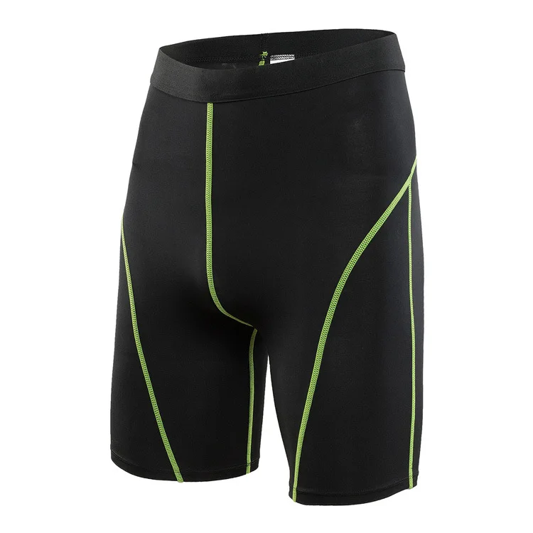 Мужские спортивные шорты для бега, фитнеса, эластичные быстросохнущие шорты, обтягивающие штаны 1024 - Цвет: Зеленый