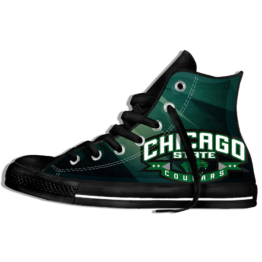 

Men's/women's Breathable Casual Shoes Chicago State Cougars Summer Lightweight Shoes High Top Canvas Flat Shoes