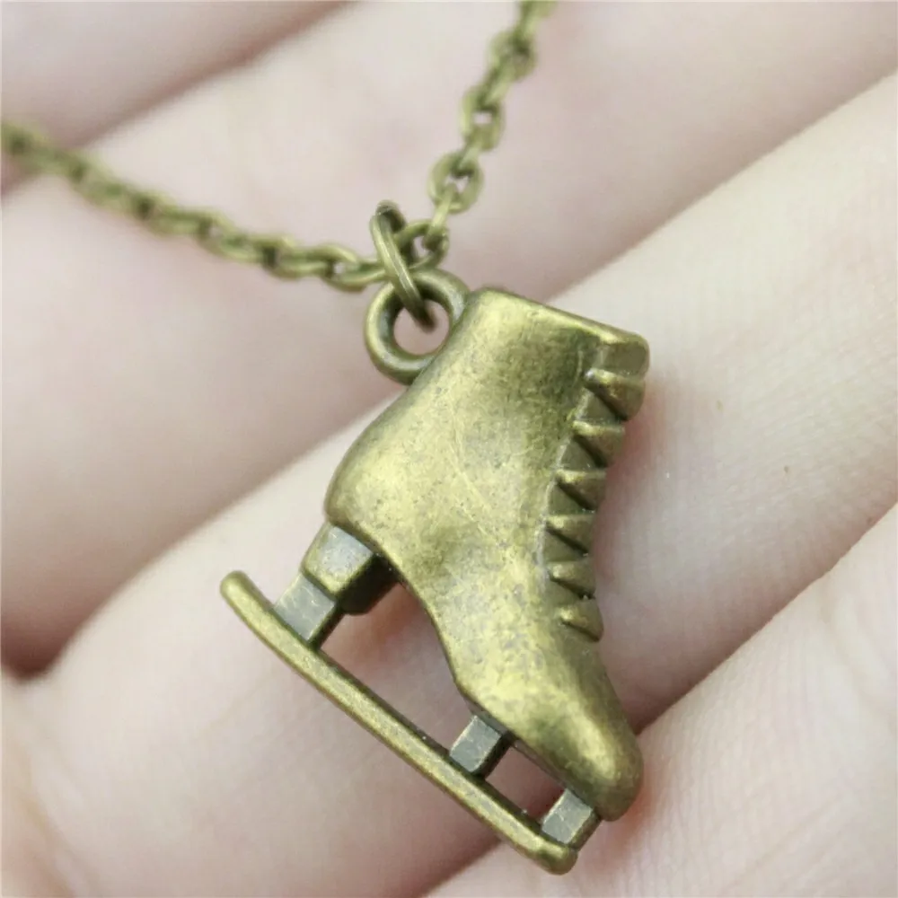 

WYSIWYG 2 Colors Antique Bronze, Antique Silver Color 3D Skate Pendant Necklace Dropshipping 2018 New Arrivals