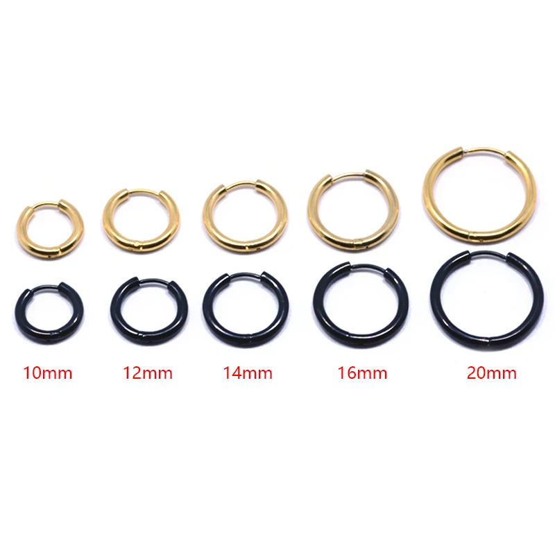 

Hot Sell Stainless Steel Punk Rock Stud Earrings Fashion Jewelry 3 Colors Small Circle Round Stud Earrings For Women Men Jewelry