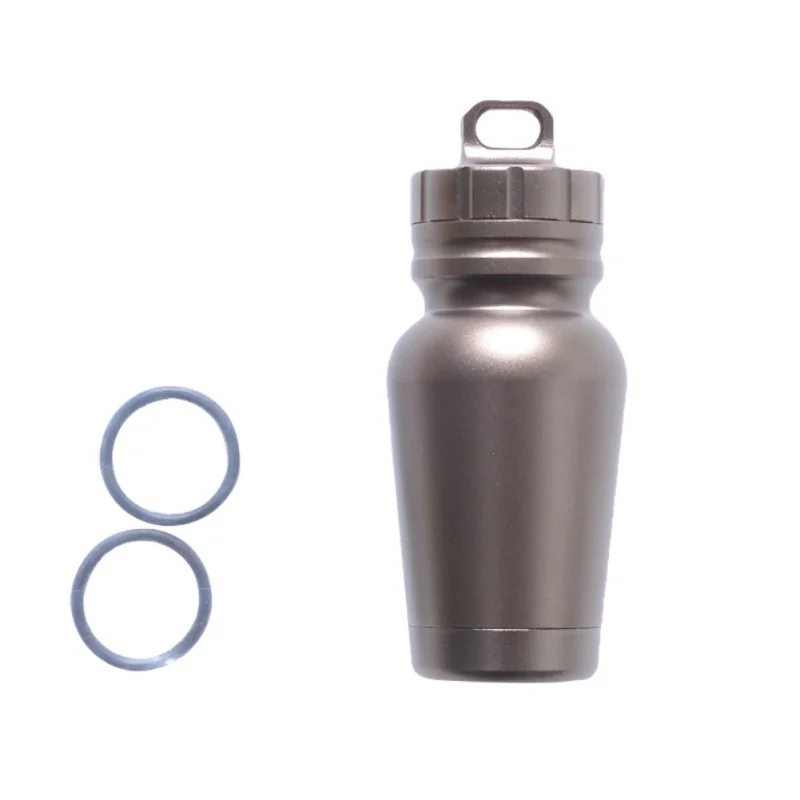 

Waterproof Aluminum Alloy Canister Medicine Seal Capsule Bottle Chinese flagon Shaped Outdoor Camping EDC Tool TX005