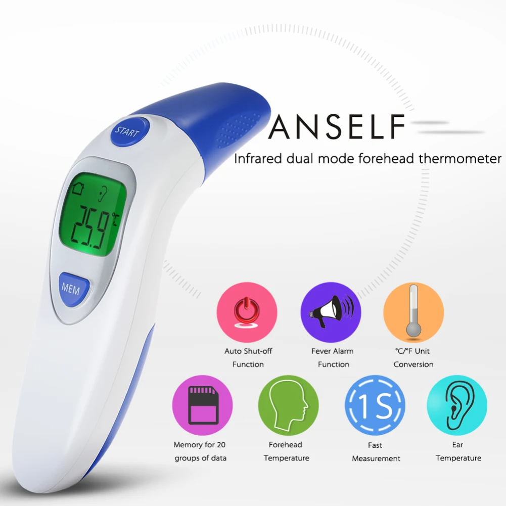 

New Baby Thermometer Digital Infrared IR LCD Baby Forehead and Ear Non-Contact Termometer Adult Body Fever Measurement