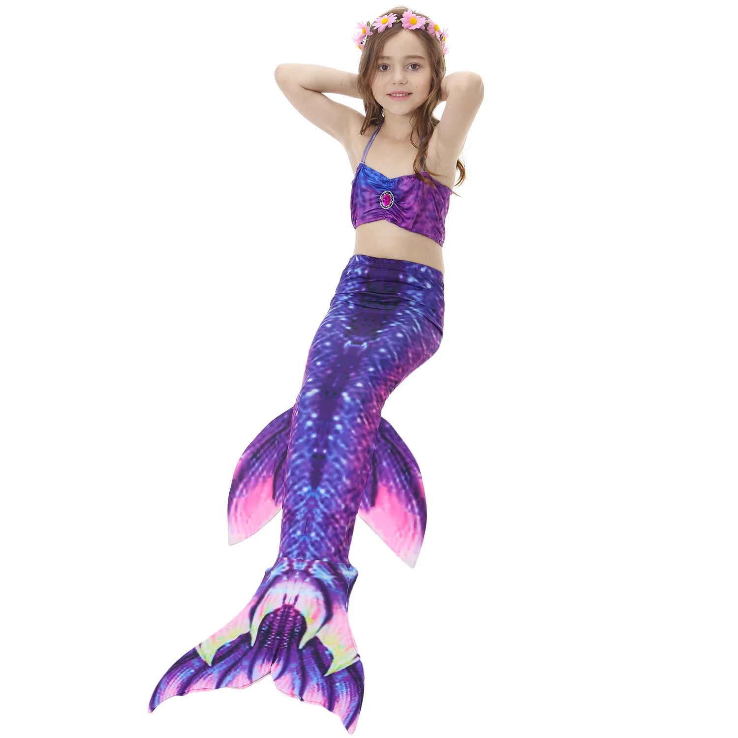

2018 New Mermaid Swimsuit Kids Bikini Swimwear Swimming Suit Mermaid Tail Bathing Suit Biquini for Baby Girls Children 3pcs