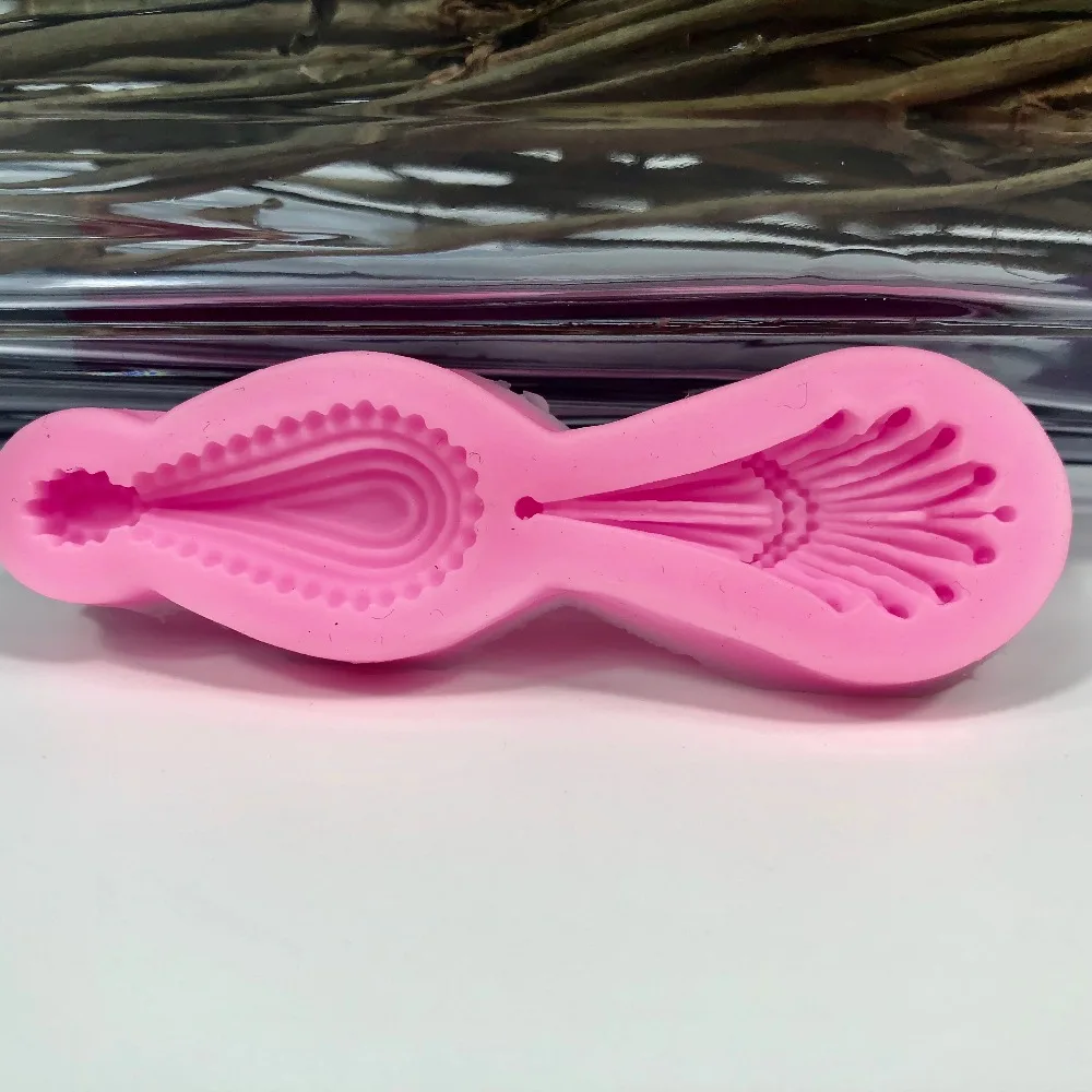 3D solid European lace series silicone cake decoration tools cake side flip mold baking mold5