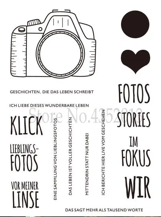 

German camera Transparent Clear Silicone Stamp Seal for DIY Scrapbooking photo Album Decorative Clear Stamp Sheets X0302
