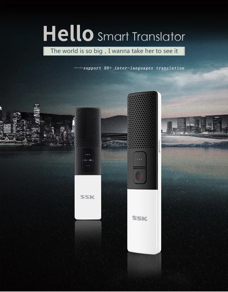 

Portable Two-Way Smart Voice Translator Real Time 80+ Languages Translation For Learning Travelling Business