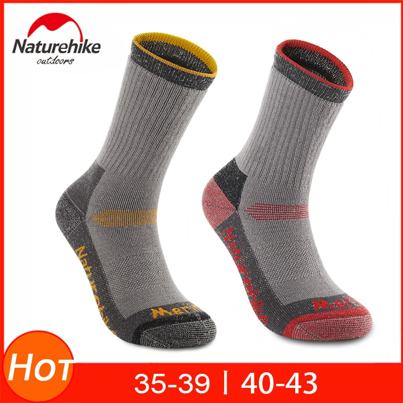 

Naturehike Breathable Warm Wool Sport Socks Thick Thermal Merino Wool Sock Cushion Hiking Sock Skiing Hunting -4F To 68F Degree