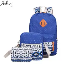 Aelicy роскошный 3 комплекта рюкзак для женщин t холщовый рюкзак с принтом женские милые легкие школьные сумки для девочек-подростков