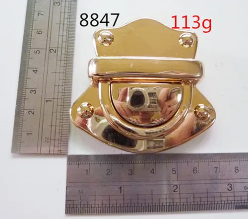 Металлический функциональный замок для сумок размером 55*50 мм 10 шт.|metal lock for handbag|gold