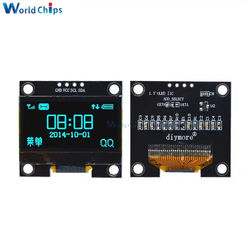 1.3/" OLED LCD Display Module IIC I2C Interface 128x64 3-5V For Arduino JT T CI