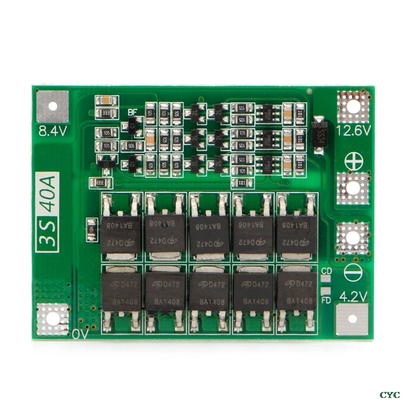 1 шт 3S 11,1 V 12,6 V 40A w/баланс 18650 литий-ионный аккумулятор плата защиты BMS Улучшенная/сбалансированная версия - Цвет: Enhanced Version
