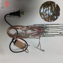 50 см 10 шт./компл. наружные украшения полосы дерево огни светодиодный Метеоритный дождь трубки Рождество праздник фестиваль гирлянда с вилка-переходник