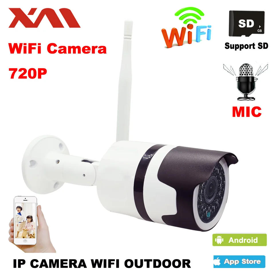 

Наружная водонепроницаемая IP-камера XM 720P, беспроводная камера видеонаблюдения с поддержкой Wi-Fi и встроенным аудио, камера видеонаблюдения с ночным видением
