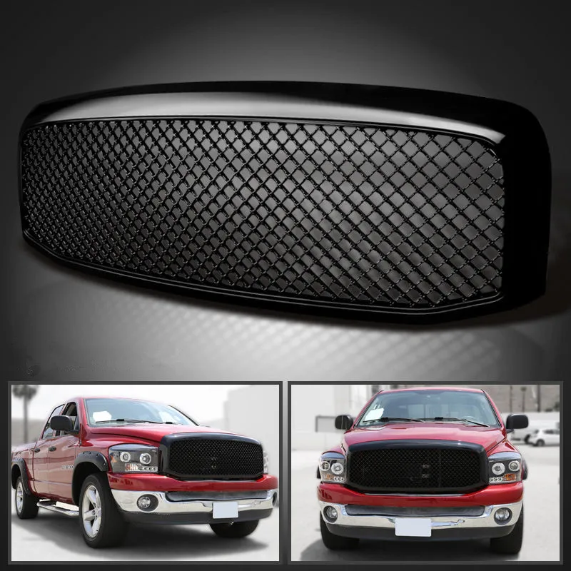 06-09 Dodge RAM 2500+3500 Front Gloss Black Big Horn Grille+Replacement Shell